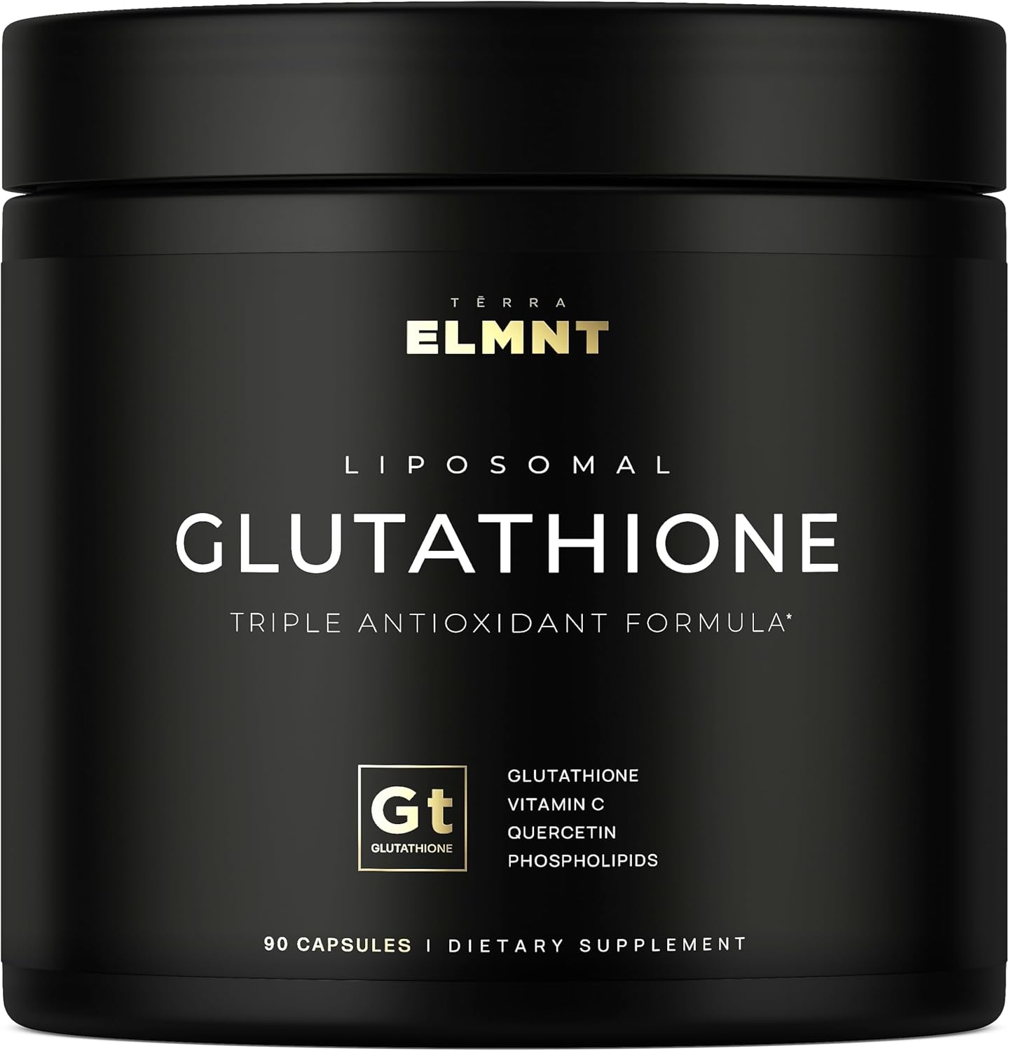 ELMNT 2150mg Super Liposomal Glutathione Supplement w. Vitamin C, Quercetin & Pure L Glutathione 2000mg Triple Action Formula Glutathione Liposomal Supplement w. Phospholipid Layer - 90 Pills, Non-GMO