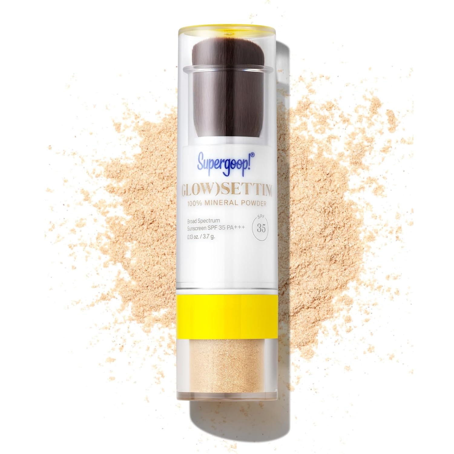 Supergoop! (Glow) setting 100% Mineral Powder, Translucent - 0.13 oz - Broad Spectrum SPF 35 PA+++ Sunscreen + Makeup Setting Powder