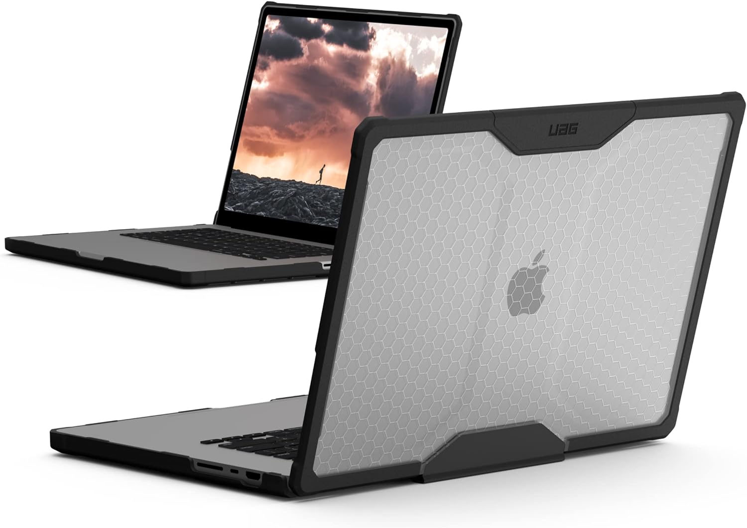 URBAN ARMOR GEAR UAG Designed for MacBook Pro 16 inch Case 2021-2024 M4 M3 Max\/Pro (A2991 A3403 A3186) Rugged Lightwieght Touch ID Military Grade Dropproof Plyo Laptop Cover, Translucent Clear Ice